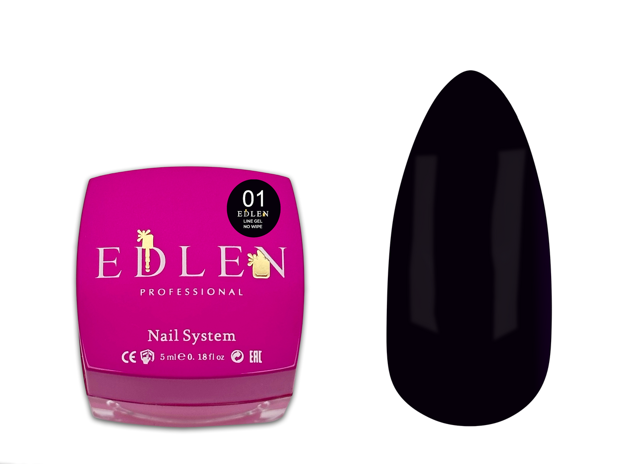 Gel Liner No Wipe Edlen Ultra Black 01 - 5ml
