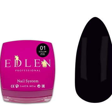 Gel Liner No Wipe Edlen Ultra Black 01 - 5ml