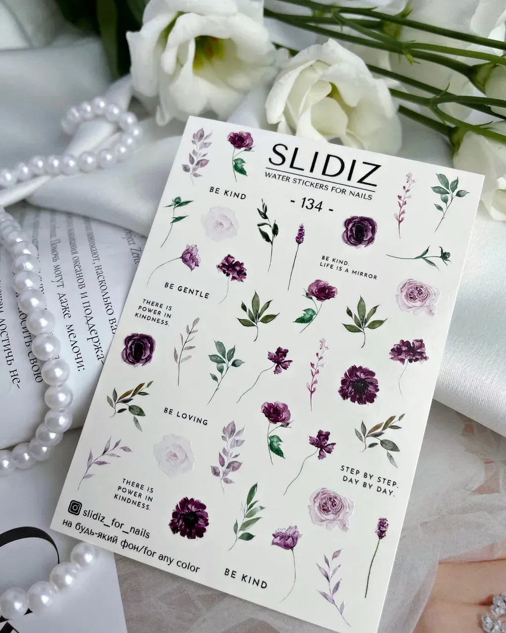 Water decal SLIDIZ 134 design floral aérien pour nail art tendance