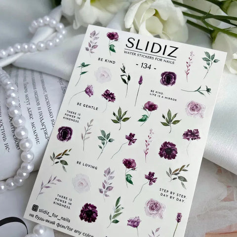 Water decal SLIDIZ 134 design floral aérien pour nail art tendance