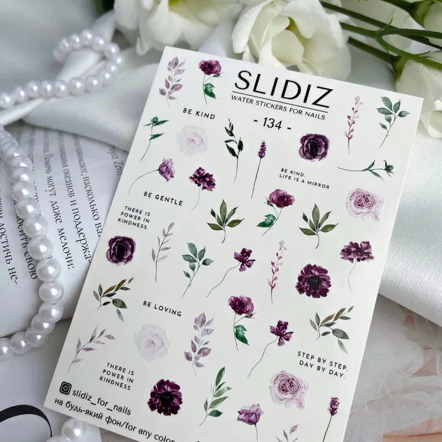Water decal SLIDIZ 134 design floral aérien pour nail art tendance