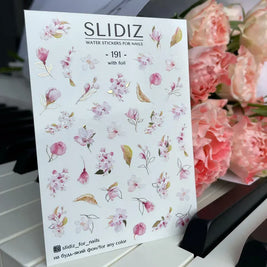 Water decal SLIDIZ 191 motifs floraux raffinés pour nail art tendance