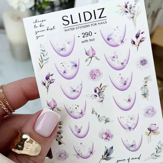 Water decal SLIDIZ 290 design floral détaillé pour instituts de beauté