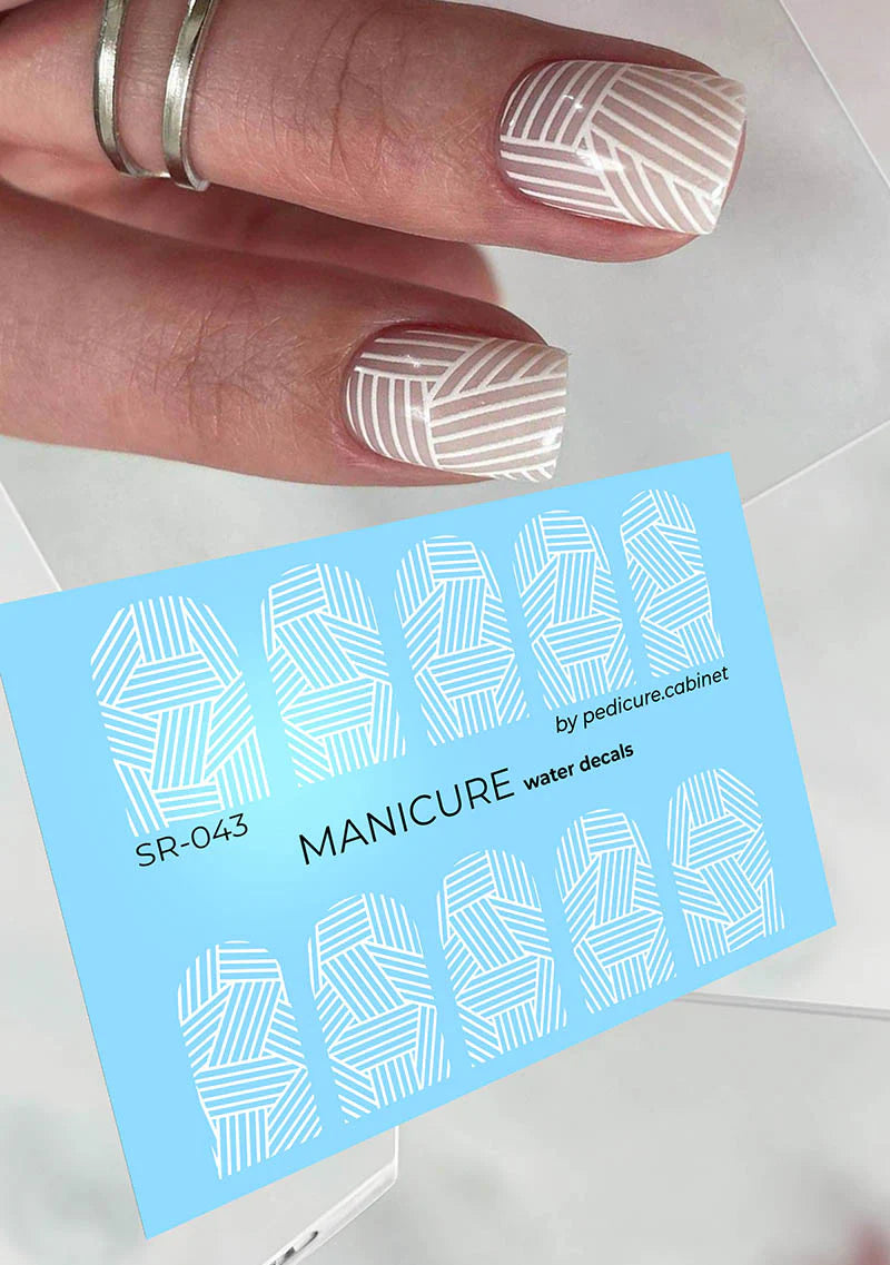 Water Decals Manucure – Motif Entrelacé Blanc – Réf. SR-043