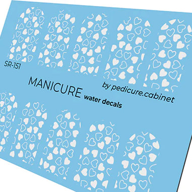 Water Decals Manucure – Motif Cœurs Blancs – Réf. SR-151