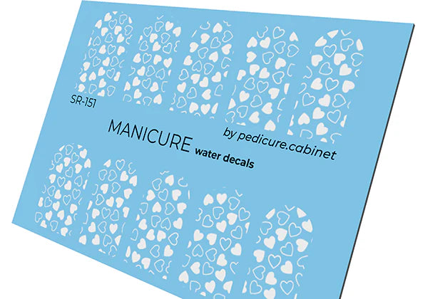 Water Decals Manucure – Motif Cœurs Blancs – Réf. SR-151