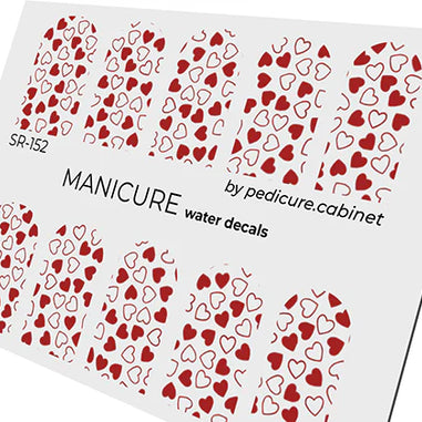 Water Decals Manucure – Motif Cœurs Rouges – Réf. SR-152