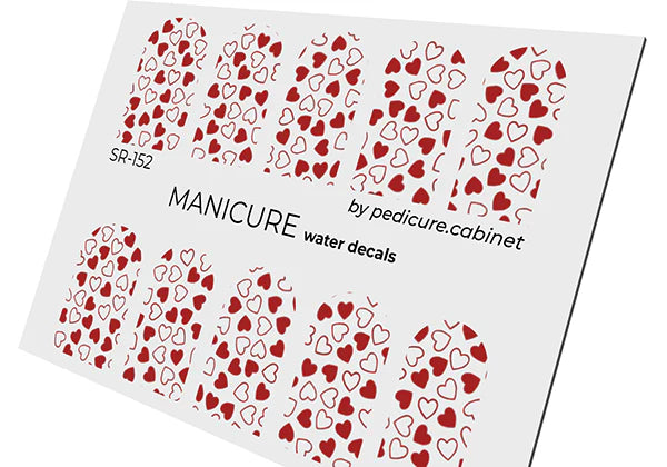 Water Decals Manucure – Motif Cœurs Rouges – Réf. SR-152