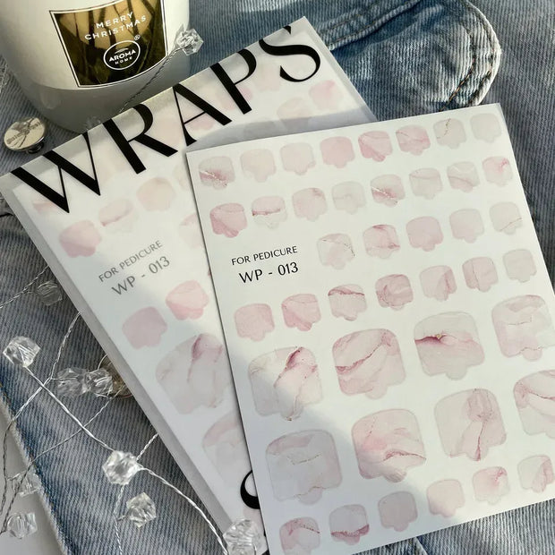 Wrap pédicure WP-013 SLIDIZ effet marbré rose pour pose rapide en institut