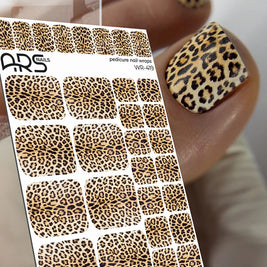 Nail Wraps Pédicure – Motif Léopard Classique – Réf. WR-419