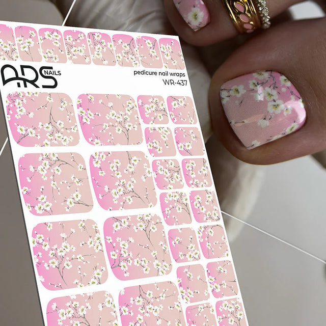 Nail Wraps Pédicure - Pink & flowers - WR-437