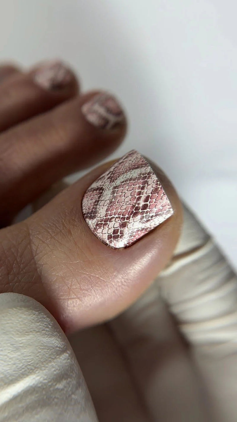 Nail Wraps Pédicure – Python Rose – Réf. WR-452