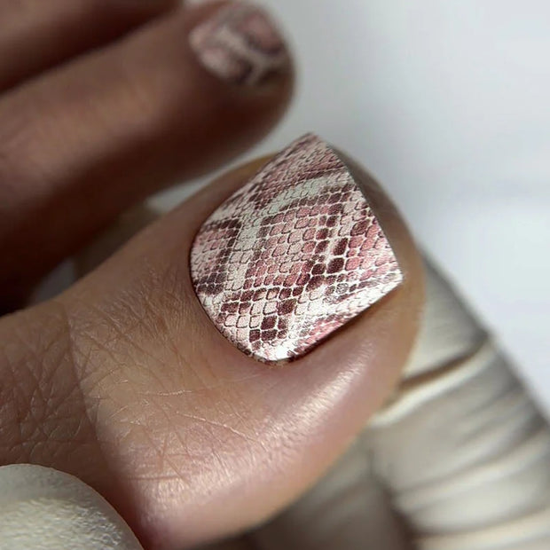 Nail Wraps Pédicure – Python Rose – Réf. WR-452