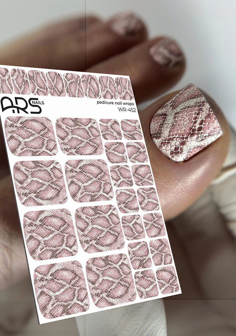 Nail Wraps Pédicure – Python Rose – Réf. WR-452