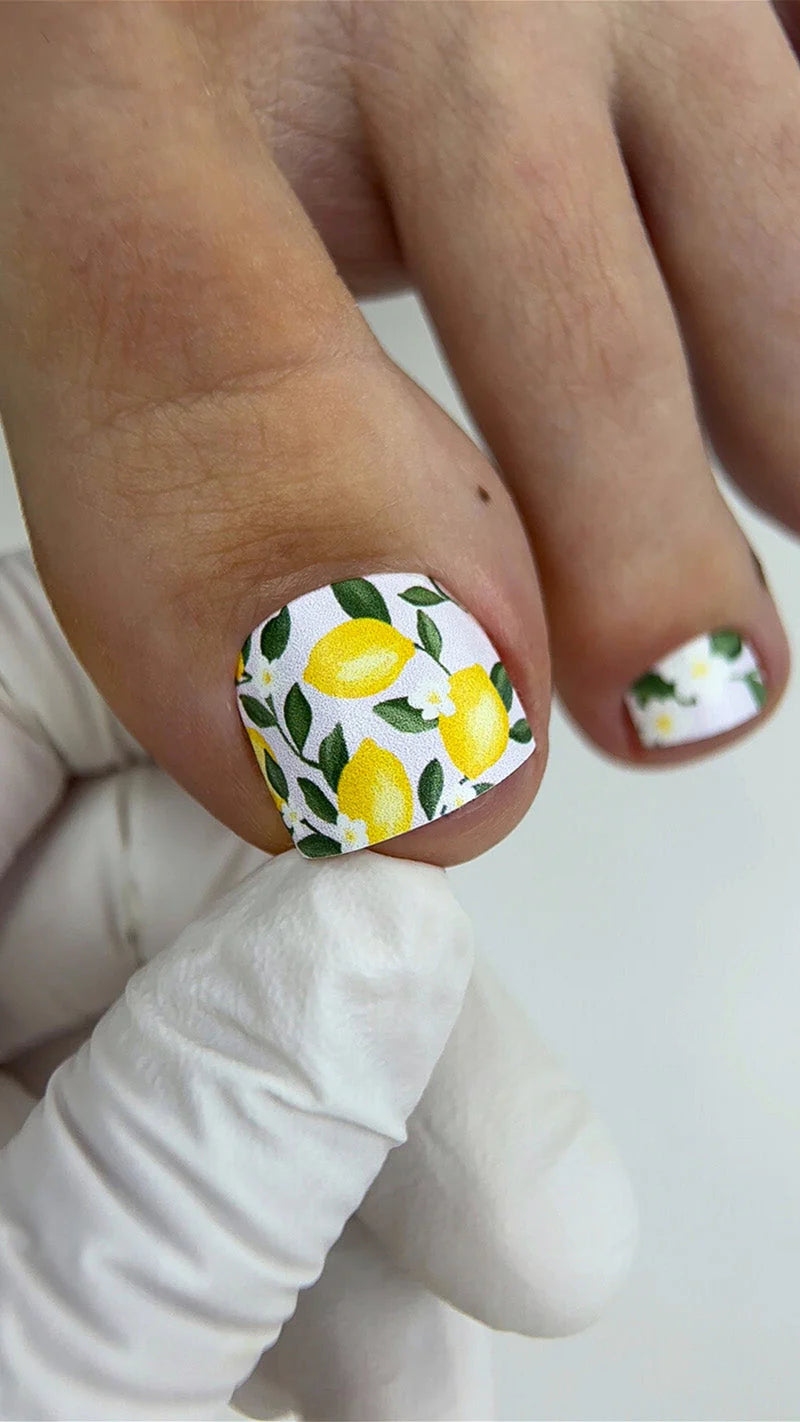 Nail Wraps Pédicure – Motif Citrons – Réf. WR-484