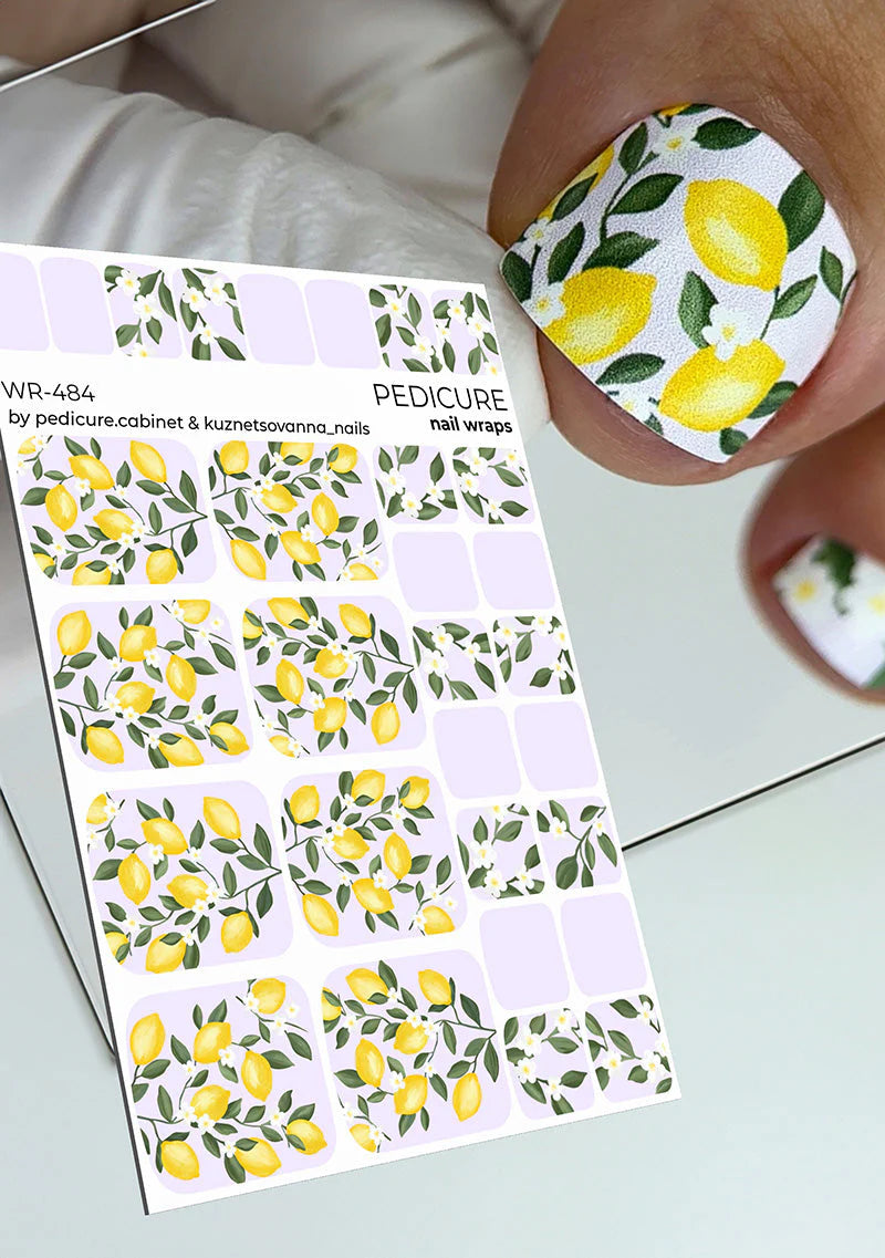 Nail Wraps Pédicure – Motif Citrons – Réf. WR-484