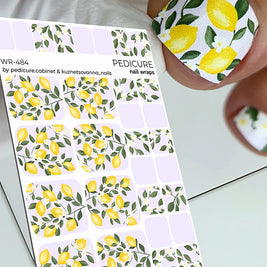 Nail Wraps Pédicure – Motif Citrons – Réf. WR-484