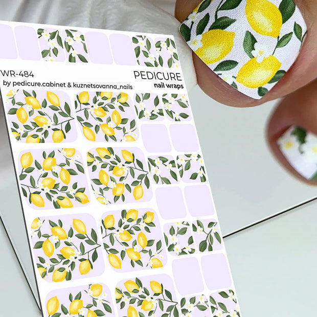 Nail Wraps Pédicure – Motif Citrons – Réf. WR-484