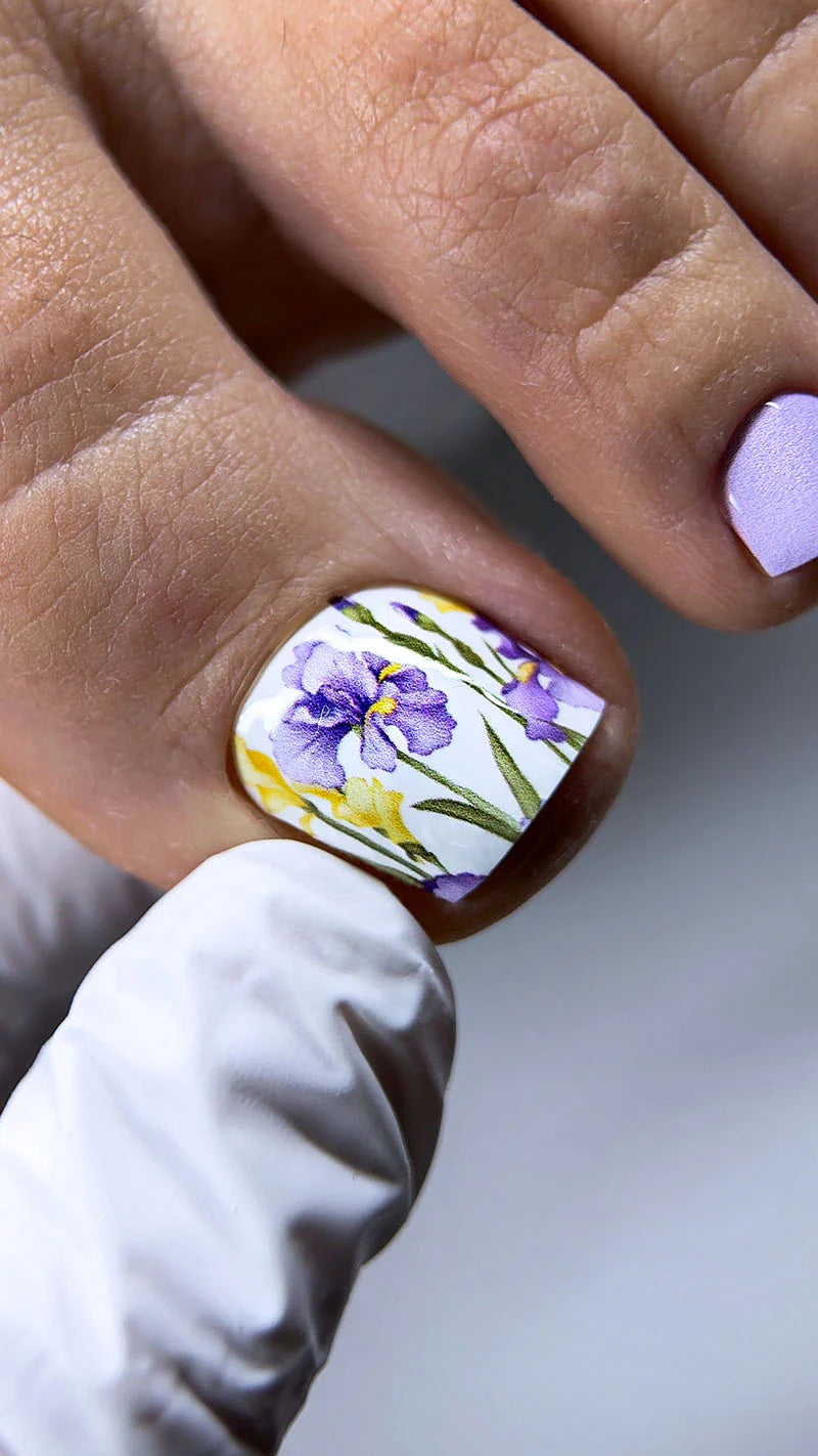 Nail Wraps Pédicure – Motif Iris – Réf. WR-564