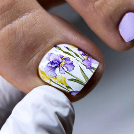 Nail Wraps Pédicure – Motif Iris – Réf. WR-564