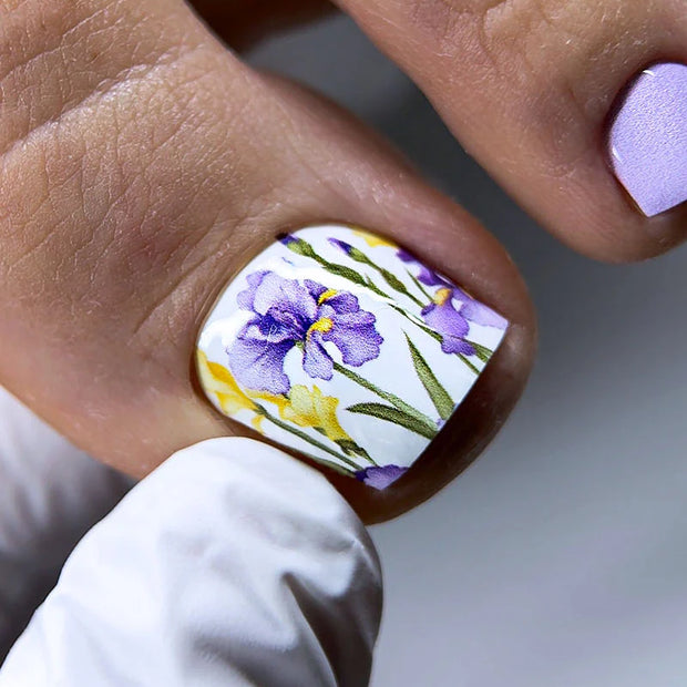 Nail Wraps Pédicure – Motif Iris – Réf. WR-564