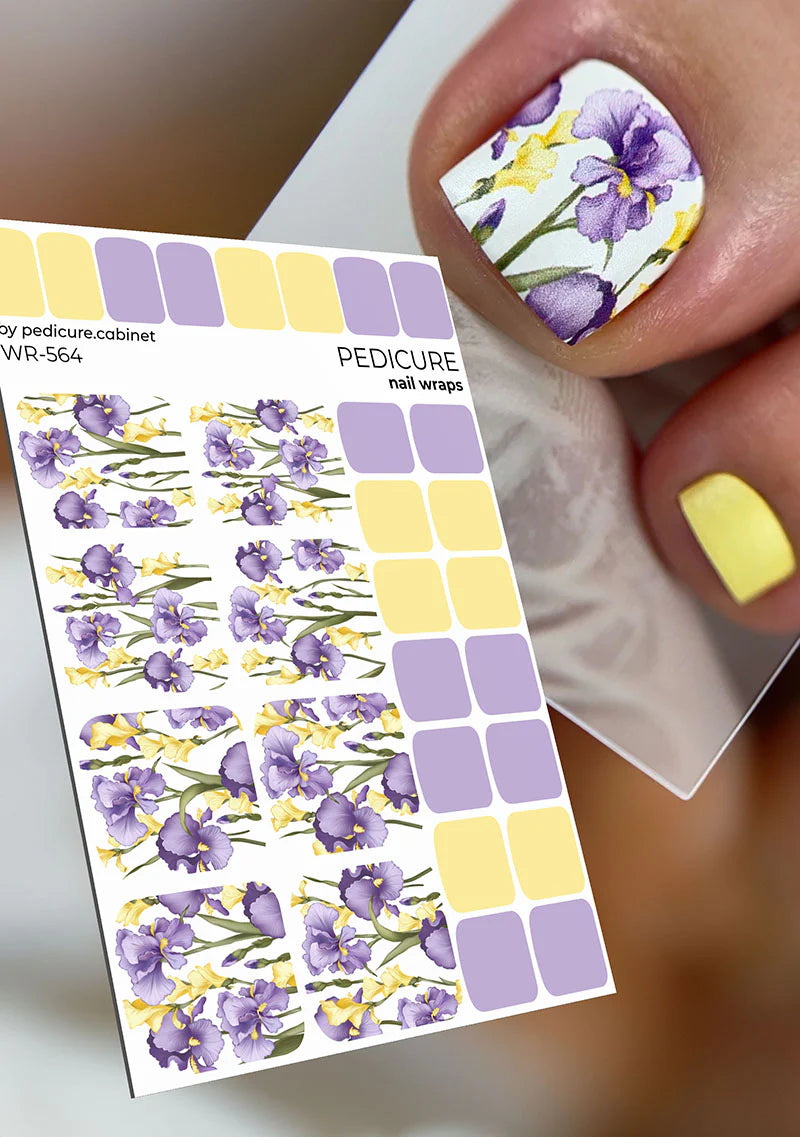 Nail Wraps Pédicure – Motif Iris – Réf. WR-564