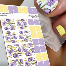 Nail Wraps Pédicure – Motif Iris – Réf. WR-564