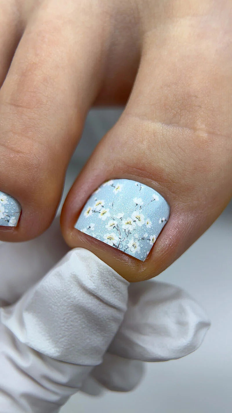Nail Wraps Pédicure – Motif Petites Fleurs – Réf. WR-569