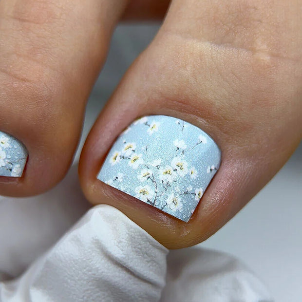 Nail Wraps Pédicure – Motif Petites Fleurs – Réf. WR-569
