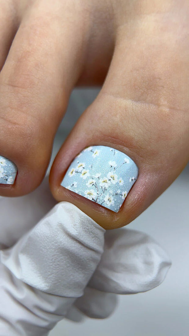 Nail Wraps Pédicure – Motif Petites Fleurs – Réf. WR-569