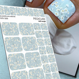 Nail Wraps Pédicure – Motif Petites Fleurs – Réf. WR-569