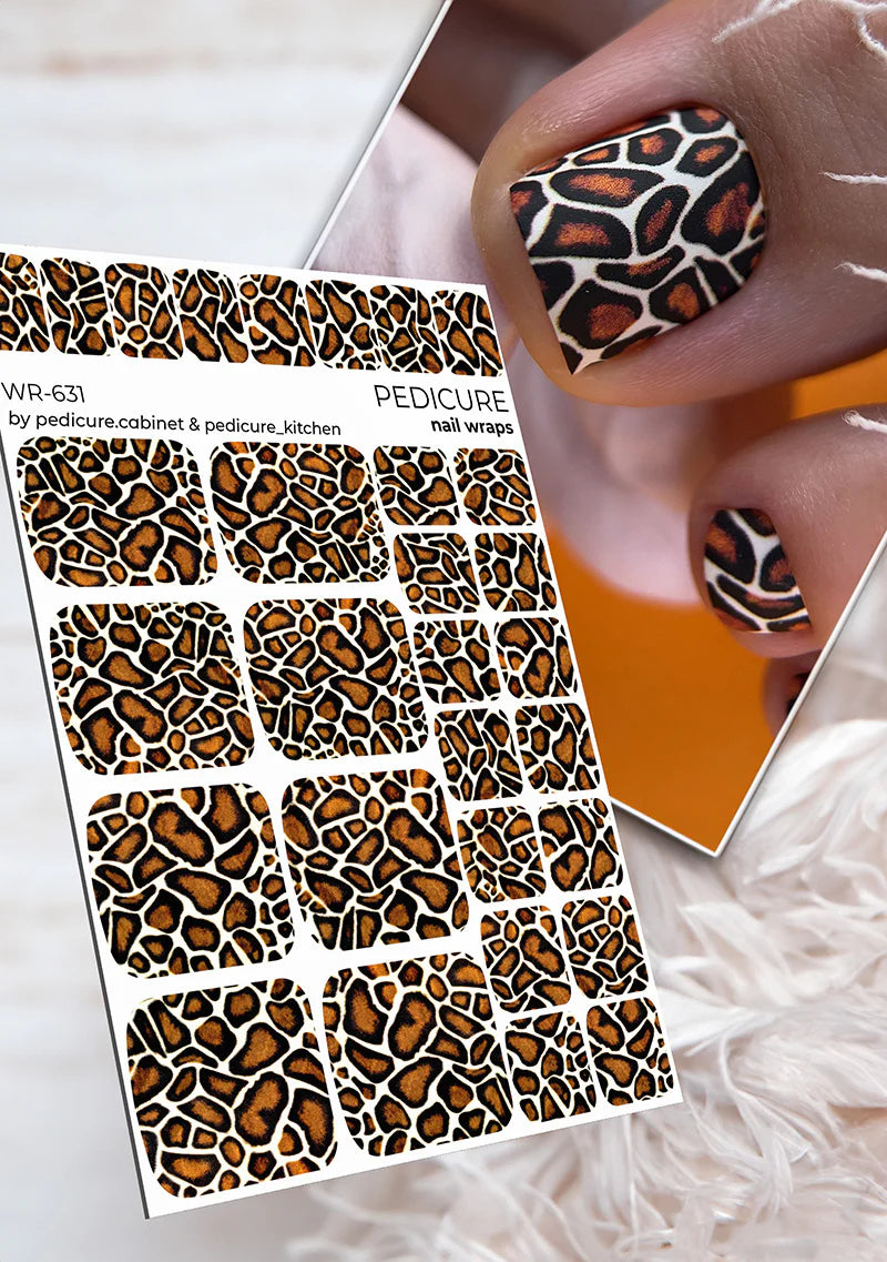Nail Wraps Pédicure – Imprimé Girafe – Réf. WR-631