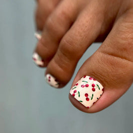 Nail Wraps Pédicure – Motif Cerises – Réf. WR-751