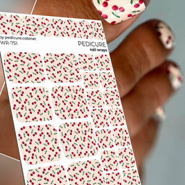 Nail Wraps Pédicure – Motif Cerises – Réf. WR-751