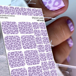 Nail Wraps Pédicure – Motif Léopard Monochrome Lilas – Réf. WR-984